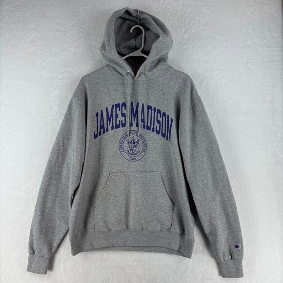 Champion Tops - James Madison University Hoodie Champion Medium Gray JMU